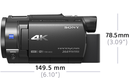 Pieni 4K-videokamera, jossa Wi-Fi® | FDR-AX33 | Sony Finland